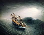 Schooner in a Stormy Sea - 詹姆斯·E·巴特斯沃思
